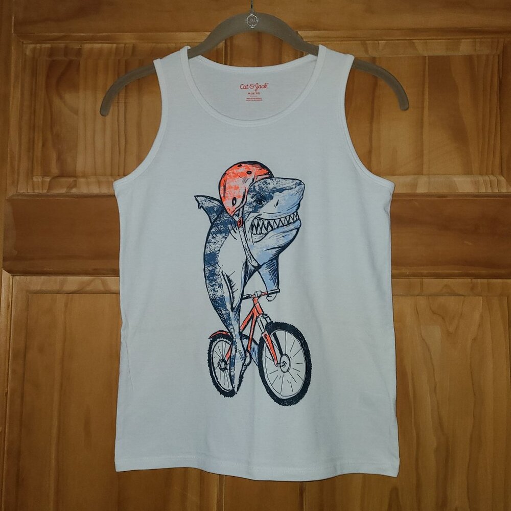 5/$20 Boys Cat & Jack White Shark Tank Top